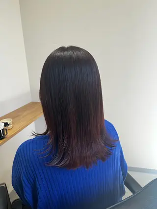 ミディアム omaフクダ 縮毛矯正/艶髪カラーのヘアスタイル