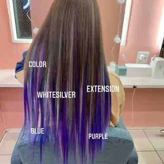 ロング カラー エクステ🩵ブリーチ 韓国ヘア🩵KAEのヘアスタイル