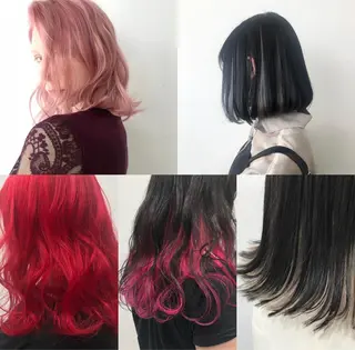 ミディアム カラー Kro ハイトーン×ブリーチのヘアスタイル