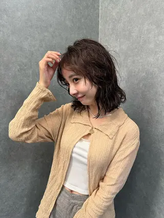 ミディアム 古沢 新のヘアスタイル