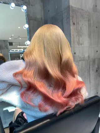 ミディアム カラー 韓国ヘア特化💍 tiam💍ブリーチのヘアスタイル