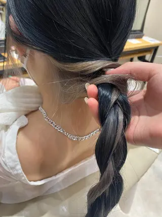 セミロング カラー ヘアアレンジ アンククロス渋谷【ANKH CROSS】所属・韓国ヘア┊︎レイヤー ┊︎haruka🌙のヘアスタイル