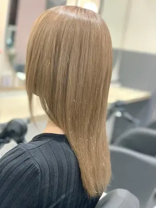 ミディアム カラー ヘアアレンジ 髪質改善×ハイトーン 中田啄也のヘアスタイル