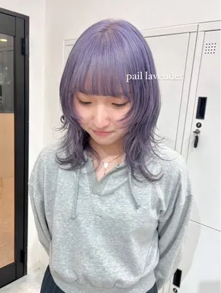 ミディアム カラー ヘアアレンジ ハイトーン/透明感 髪質改善/rinaのヘアスタイル