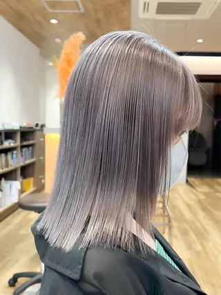 セミロング カラー ハイトーン/赤みなし 透明感/ririkaのヘアスタイル