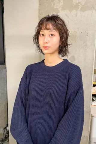 ミディアム パーマ パーマ/レイヤー 岩山丈一郎のヘアスタイル