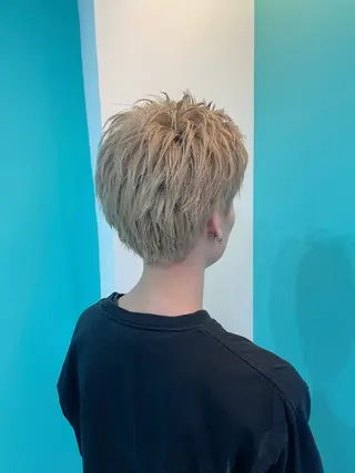 カラー メンズ mana/メンズ/ ヘアセット/ブリーチのヘアスタイル