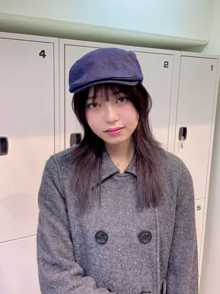 セミロング カラー yu-kaハッシュ カット/韓国レイヤーのヘアスタイル