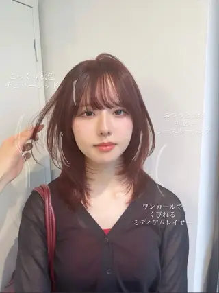 ミディアム カラー Miku❇️ フェイスレイヤーのヘアスタイル