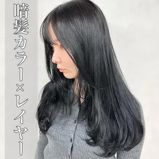 ロング カラー ヘアアレンジ 大人レイヤー& 透明感カラー💄のヘアスタイル