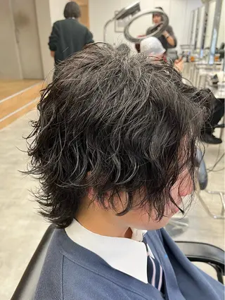 ミディアム パーマ メンズ 新潟メンズパーマ 新潟駅/小田拓実のヘアスタイル