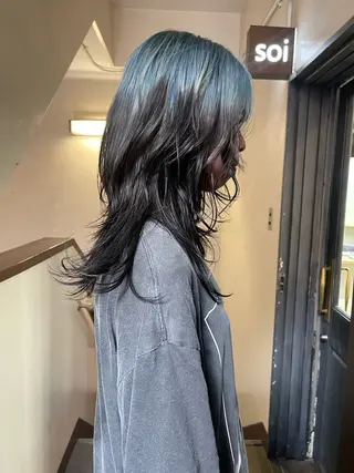 ロング カラー 安部佑哉/ハイトーン /レイヤー/グランジのヘアスタイル