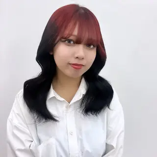 カラー ユイ☆ハイトーン ☆ブリーチデザインのヘアスタイル