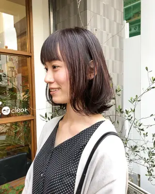 ミディアム カラー クロスパーマ× 透明感カラー✂︎のヘアスタイル