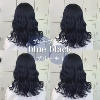 セミロング カラー 🩵色落ち可愛い 寒色カラー🩵のヘアスタイル