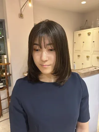 ミディアム カラー 🎀調布仙川透明感オ リーブカラー干莉🎀のヘアスタイル