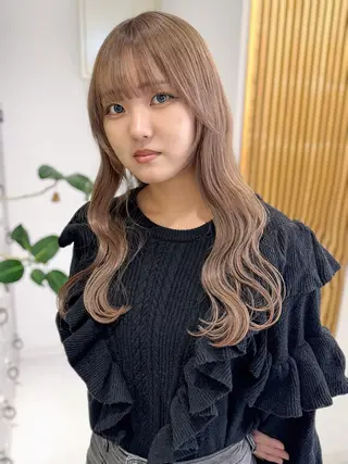 ロング 垢抜け/レイヤー/ ハイトーン/アスナのヘアスタイル