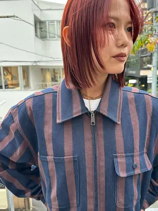 ミディアム カラー ボブ/似合わせカット /ニュアンスカラーのヘアスタイル