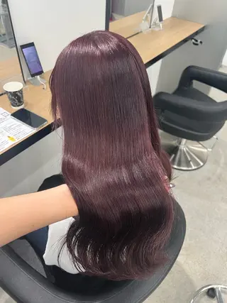 ロング カラー 💗愛され暖色💗 ピンク/レッド💗のヘアスタイル