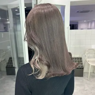 セミロング カラー 韓国風艶髪🎀 暖色カラー🤍のヘアスタイル