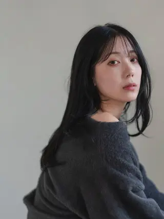 ロング カラー 前髪/顔周り /レイヤー/秋山 元のヘアスタイル