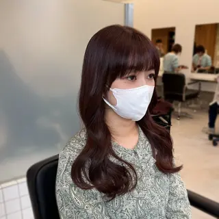 セミロング カラー 縮毛矯正+モテカラー 🎀✨MIHOのヘアスタイル