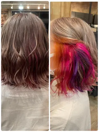 ミディアム カラー 藤木 雅俊のヘアスタイル