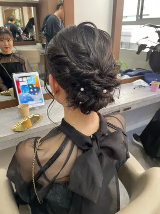 ロング ヘアアレンジ 韓国風パーマ/ヘア セット/店長みづきのヘアスタイル