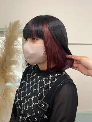 ミディアム ☀️コミヤマミユ☀️ /パーマ/ハイトーンのヘアスタイル