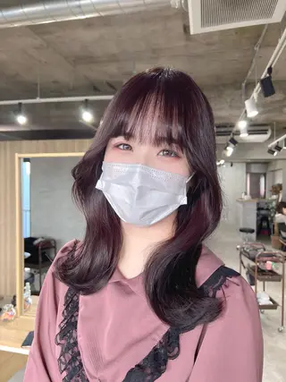 セミロング カラー 韓国レイヤー/ 顔周り💕田中将吾のヘアスタイル