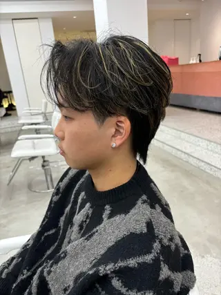 パーマ メンズ 久富 飛義のヘアスタイル