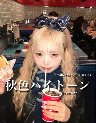 ロング 艶髪ハイトーンカラー 渋谷🎀ririkaのヘアスタイル