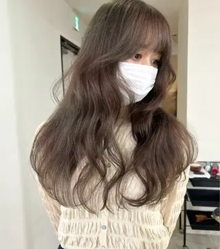 ロング カラー mizuki/ピンク ベージュ.レイヤーのヘアスタイル