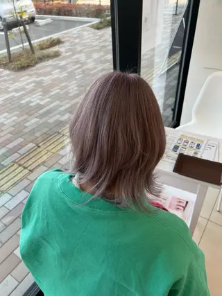 ミディアム カラー 太白区白髪ぼかし/ ボブカット/千葉達人のヘアスタイル