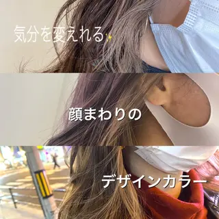 セミロング カラー salowin梅田茶屋町suite所属・ハイトーンヘア/ 島崎　タクミのヘアスタイル