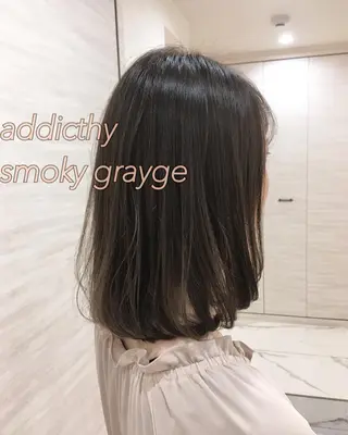 セミロング カラー 斉藤 貴也のヘアスタイル