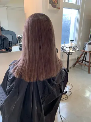 セミロング カラー 船津武俊 フナツタケトシのヘアスタイル