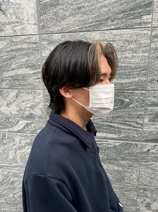 セミロング ヘアアレンジ メンズ 艶カラー の達人のヘアスタイル