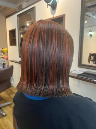 ミディアム カラー 大西 碧海のヘアスタイル