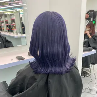 セミロング カラー ヘアアレンジ レイヤー×透明感カラ ーHAYATOのヘアスタイル