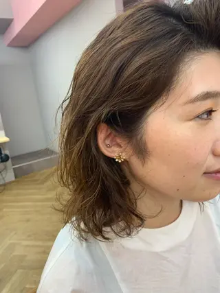 ミディアム パーマ パーマ/ボブ/ 神戸/豊浦翔太のヘアスタイル