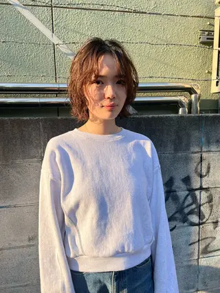 ショート パーマ juno所属・ボブ/パーマ/透明感 カラー　善方浩貴のヘアスタイル