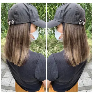 ミディアム カラー 京都大人女性ショート 徒歩1分/秋山のヘアスタイル