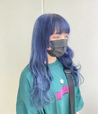 ロング カラー ヘアアレンジ 艶髪✨寒色カラー✨ 翁長孝輔のヘアスタイル