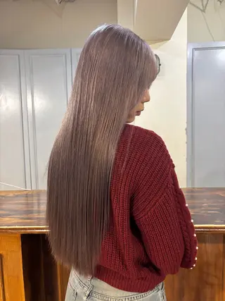 ロング ブリーチなしベージュ カラー✨Takeのヘアスタイル