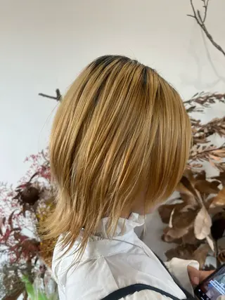 ミディアム ブリーチ×透明感カラ ー 大分 Keigoのヘアスタイル