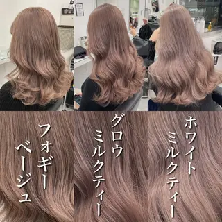 ロング 艶感ミルクティー🤍 色落ち綺麗🤍ともやのヘアスタイル