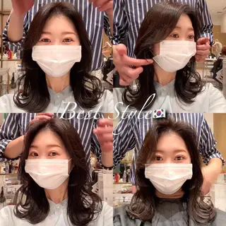 ミディアム 韓国ヘア🇰🇷髪質 改善たけるのヘアスタイル