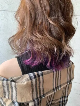 ミディアム カラー 福森 みずきのヘアスタイル