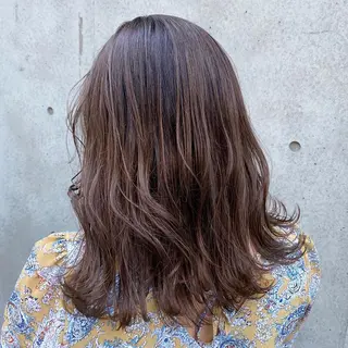 セミロング 透け感×顔まわり デザイン✂︎吉田のヘアスタイル
